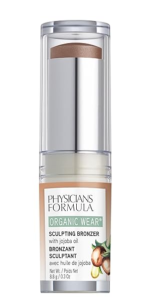 PHYSICIANS FORMULA ORGANIC WEAR ALL NATURAL SCULPTING FACE BRONZER MAKEUP STICK MOCHA, DERMATOLOGIST APPROVED, 2- MOCHA