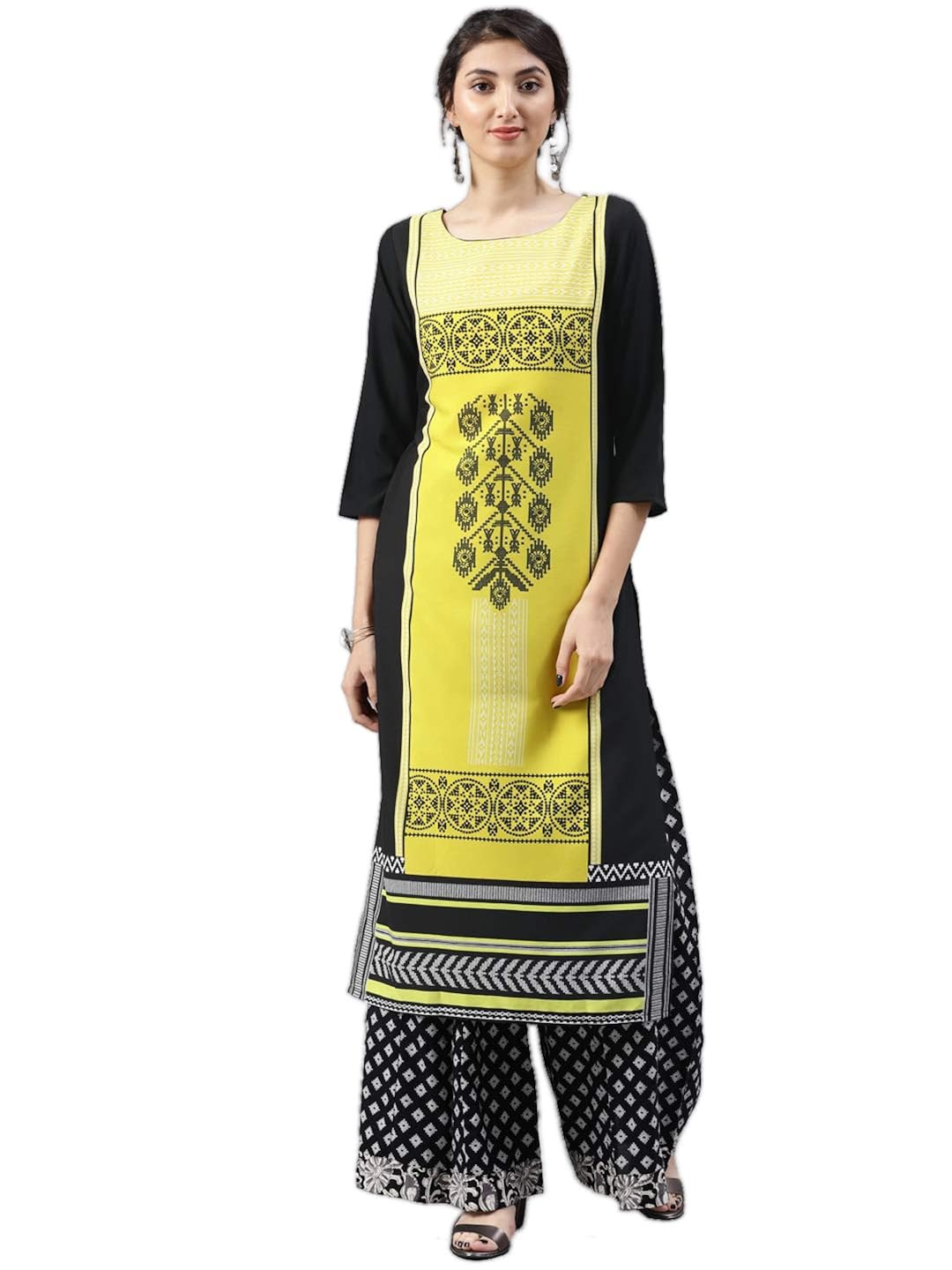 vaamsi crepe digital printed kurti(vpk1503_yellow_free size)