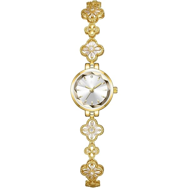 Gold Hollow Four Leaf Clover Bracelet Watch Quartz Wristwatch with Link Removal Amazon.com: Dacdyi Exquisite Gold Hollow Four Leaf Clover  main image 3