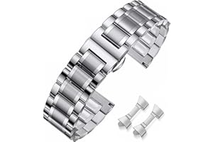 HEYOZURY Metal Watch Band Stainless Steel 16mm 18mm 19mm 20mm 21mm 22mm 24mm Watch Strap Bracele Replacement Bands