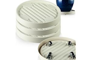 PLANTERHOMA 4 Packs 10 Inch Large Plant Caddy with Hidden Wheels Rolling Plant Stands Plant Dolly with Wheels Heavy Duty Plant Saucer with Wheels Plastic Plant Roller Base with 4 Invisible Casters for Indoor