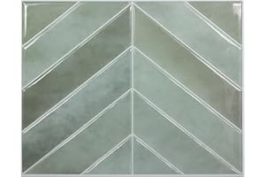 AllDecoo Peel and Stick Backsplash for Kitchen,New Upgrade Herringbone Premium Kitchen Backsplash,Stick on Subway Tile Peel and Stick Backsplash,Green 10-Sheet.