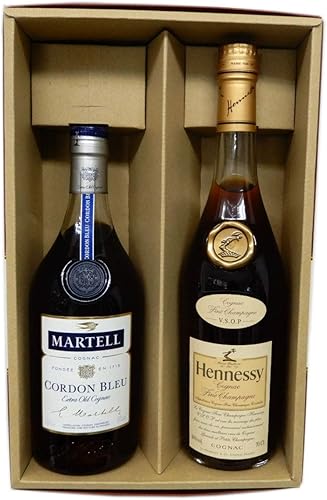 Amazon Co Jp 高級ブランデー コニャック 正規品 2本ギフトセット マーテル コルドンブルー ヘネシーvsop 食品 飲料 お酒