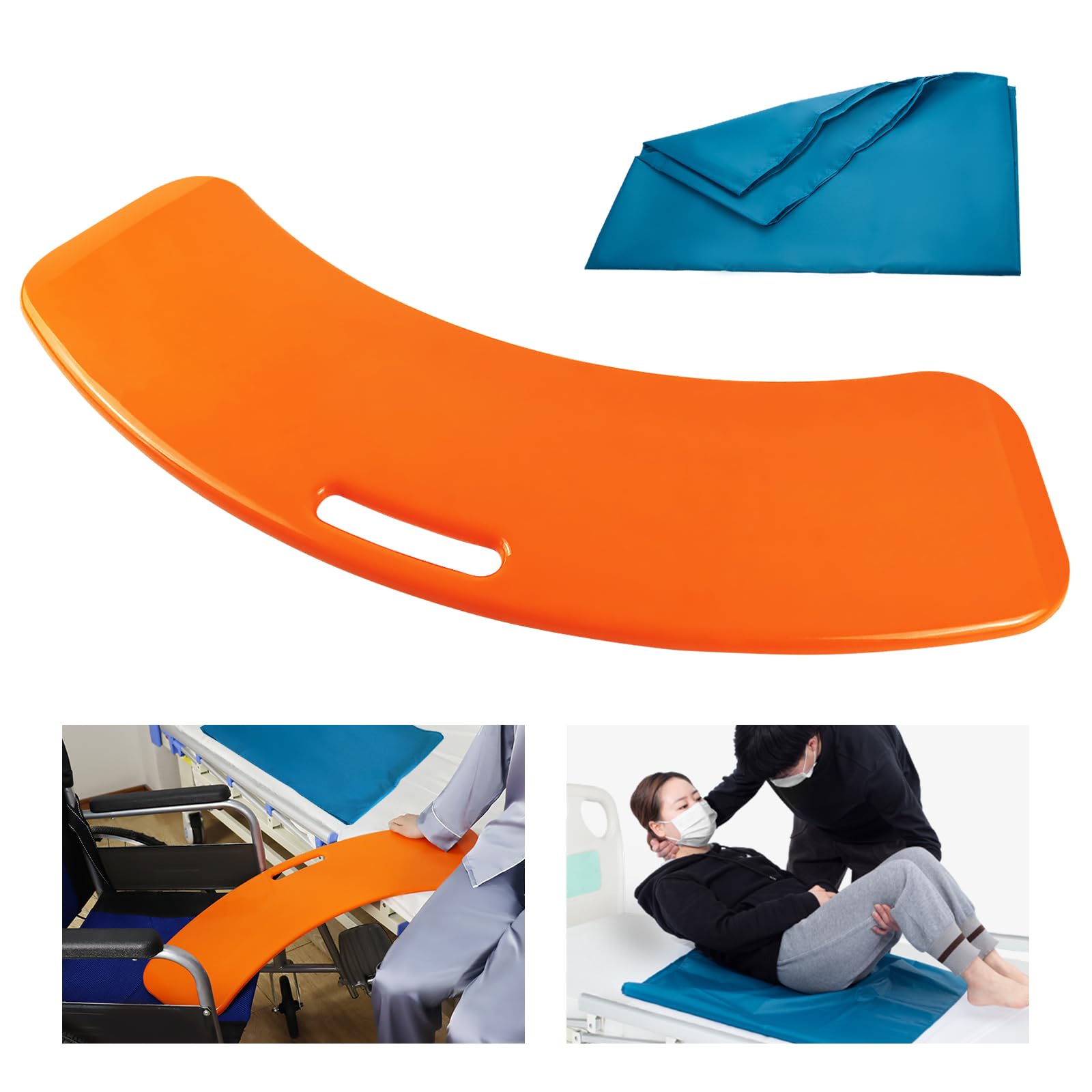 LOSCHEN Transfer Board,Patient Slide Assist Device for Transferring Patient from Wheelchair to Bed,Toilet,Tub,Car - Slide Board with Tubular Slide Sheet