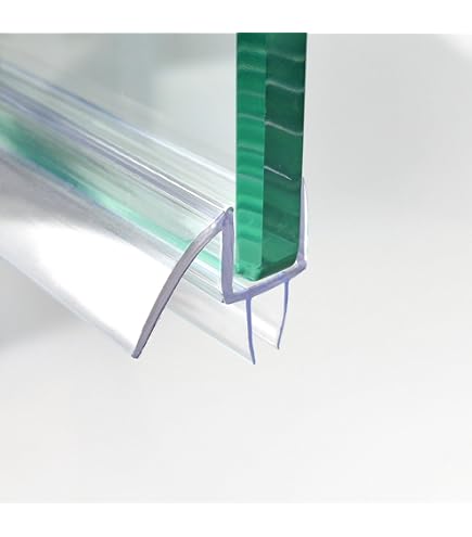 2PCS Shower Door Botto Seal Strip, Clear PVC, 36" Length, Fits 6