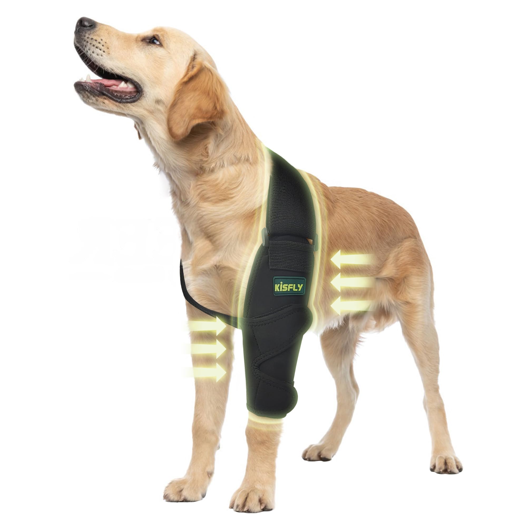 Photo 1 of KISFLY Elbow Pads for Dogs Prevent Licking Wound Dog Elbow Protector for Canine Elbow and Shoulder Support Osteoarthritis Shoulder Dislocation Elbow Calluses Pressure Sores Left Leg L