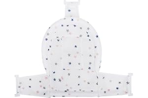IPENNY Baby Five-Pointed Stars Printed Bath Support Net Adjustable Sturdy Infant Bath Support Mat with Safety Support Corner, Foldable Quick Drying Baby Bath Seat Support Net(Bathtub Not Include)