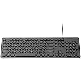 cimetech Wired USB Keyboard, Low-Profile Full Size Computer Keyboard, Basic Matte Black Keyboard with Foldable Stands, Plug-a