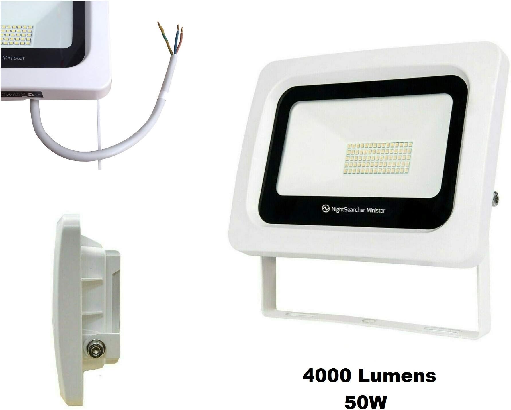 MiniStar 50W 4000LM AC LED Security Light 50 000 Hour Lifespan Cool White IP65 Waterproof Outdoor Garden Floodlight