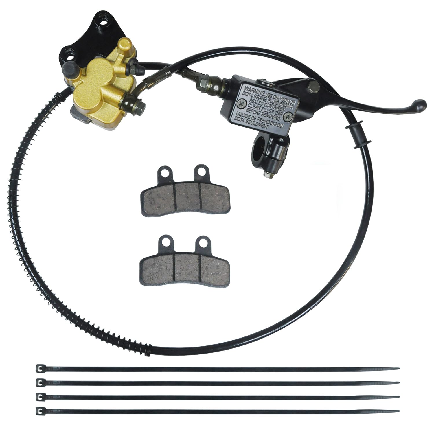 Motorcycle Front Brake Master Cylinder & Caliper Combo – Hydraulic Disc, Chrome Finish