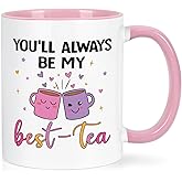YHRJWN Bestie Friend Gifts for Women, You'll Always Be My Best-Tea Ceramic Cup - 11Oz, Bestie, BFF, Christmas Valentine's Friendship Gift Idea