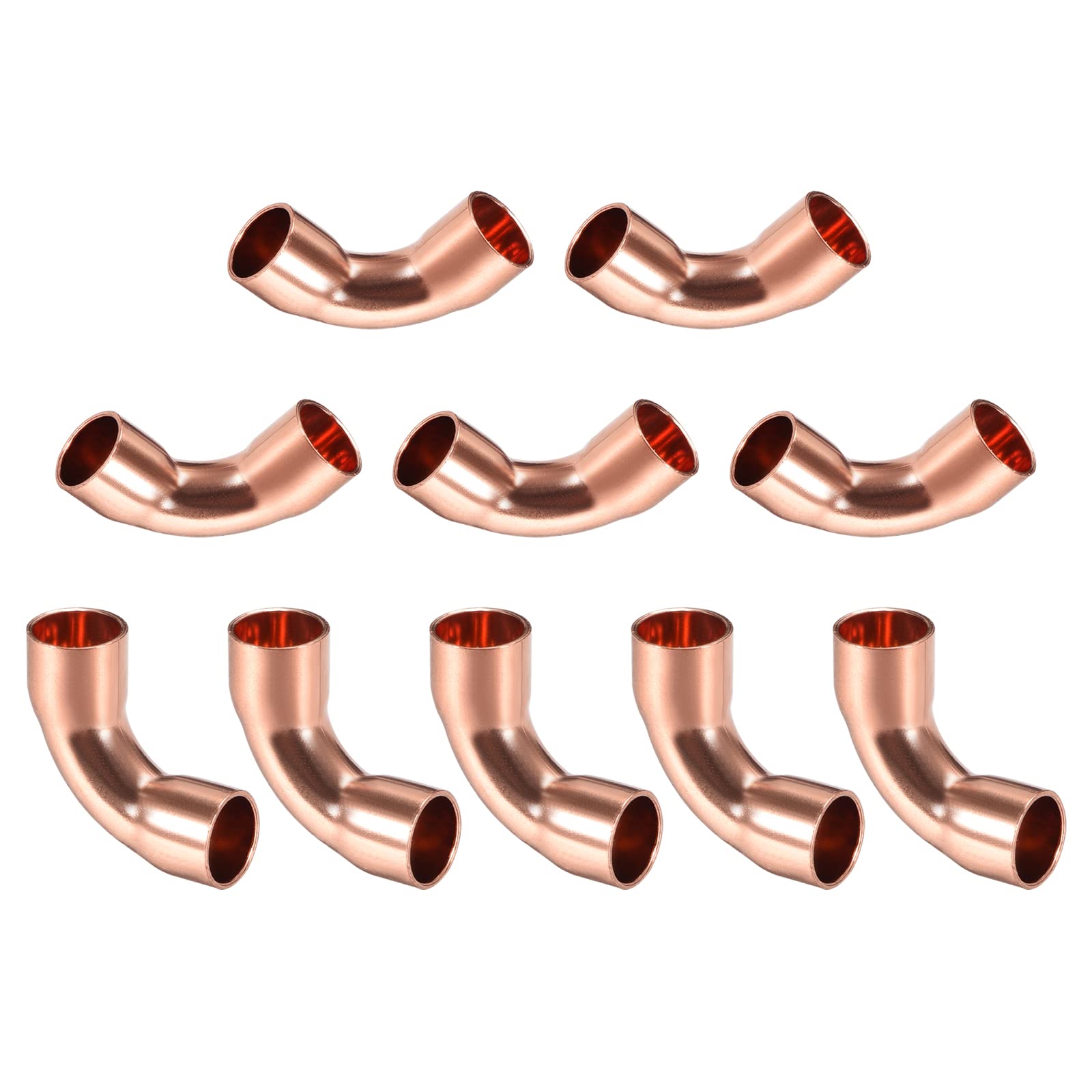 DTGN 5/16 Inch(Inner Diameter) 90 Degree Copper Pipe Fitting - 10Pack - Good for Water Pipe System - Copper Elbow Adapter - Copper Tone