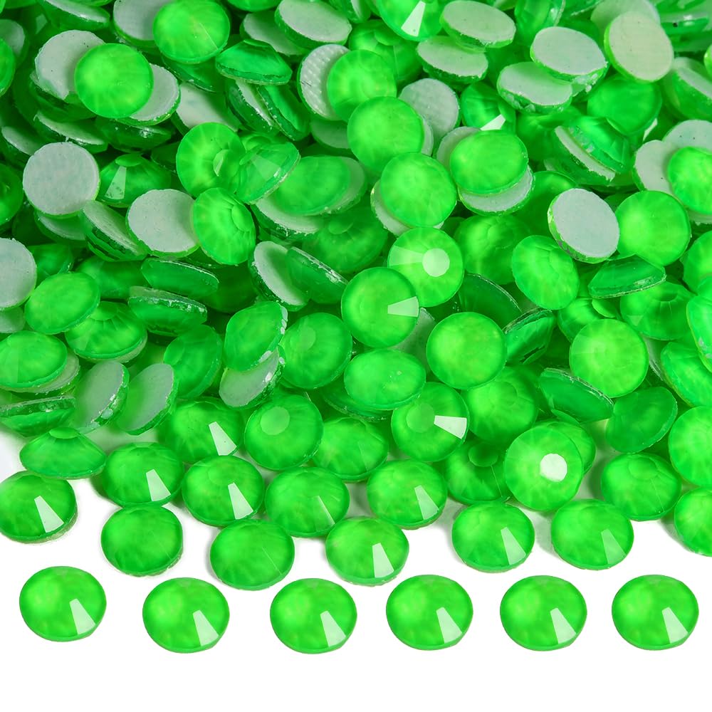 Blinginbox Hotfix Rhinestones for Clothes,1440pcs Hot Fix Rhinestones Crystal Gems for Crafts Decoration, Emerald Neon, SS10