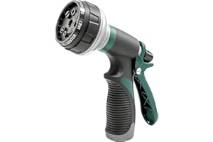 AYURA Garden Hose Nozzle, Water Hose Sprayer Nozzle with 8 Adjustable Spray Patterns, ABS Spray Nozzle for Garden Hose, Leak-Proof Hose Head for Outdoor Cleaning and Plant Watering