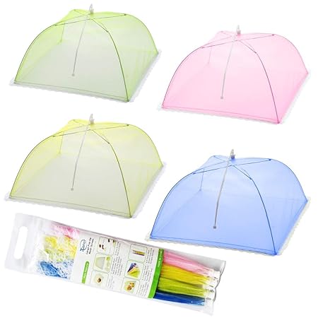 Mesh-Screen Essen Cover Zelte - Set von 4 Umbrella Screens, um Bugs und Fliegen weg von Essen bei Picknicks, BBQ & mehr - 4 F