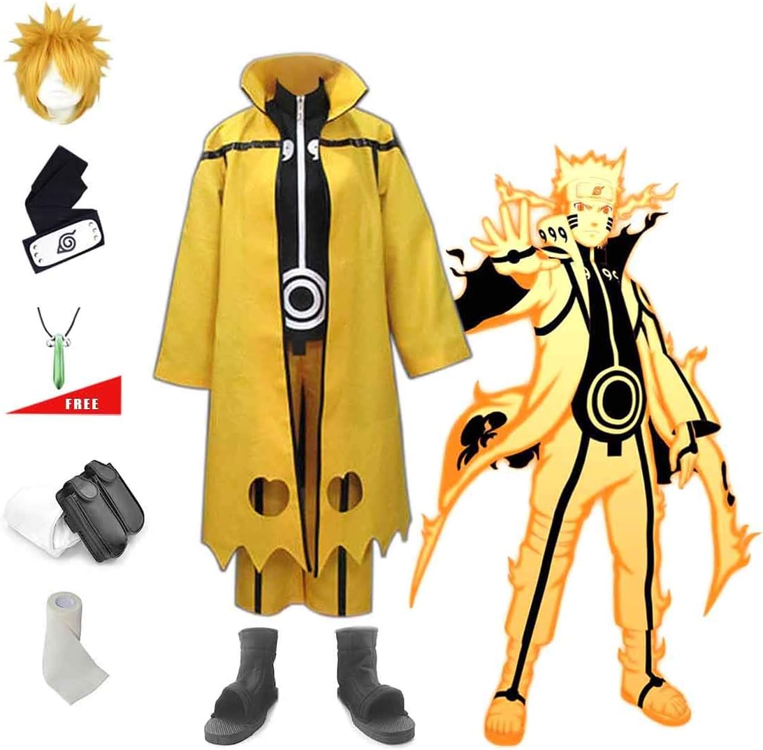 Lackingone Naruto Uzumaki Kyuubi Cosplay Set,Naruto Kostüme Größe L(Höhe 170180cm) Amazon.de