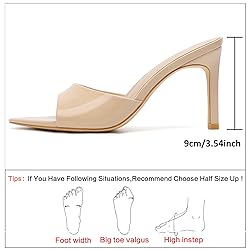 Susanny Mule Nude Heels for Women Pointed Open Toe