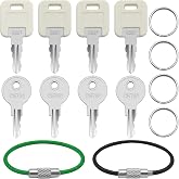 4Pcs G391 RV Keys + 4 Pcs CH751 Key with Wire Chain,CH751 RV Keys for Camper Door Lock T-Handles Shells Tool Boxes, G391 Compatible with Glo-Bally Linked Standard Door Locks for RVs, Campers, Trailers