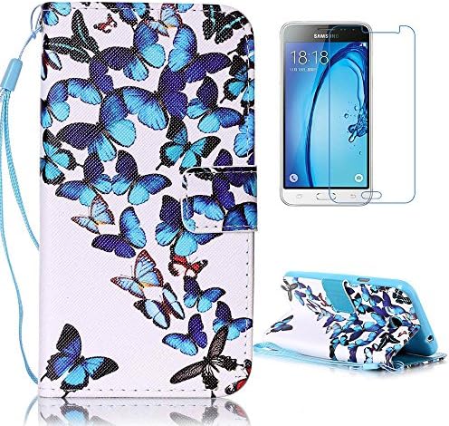 J3 Case, Express Prime Case, Amp Prime Case, Goforth2017 Premium PU Leather Flip Wallet Case with Free Screen Protector Samsung Galaxy J3 2015/ J3 2016/ J12 V/ Express Prime/ Amp Prime/ Sol