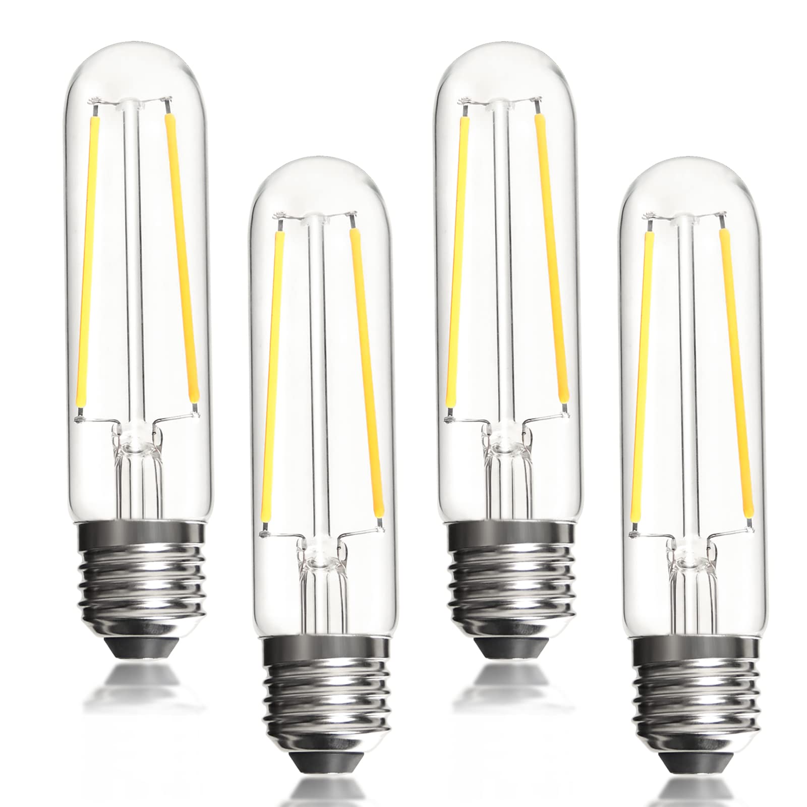 BRIMAX Dimmable E27 LED Bulbs 4W Equivalent 40W, Warm White 2700K Tubular T10 Edison Bulbs 125mm Clear Glass, Vintage LED for Chandelier Pendant Wall Sconce, 4 Pack