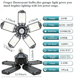 160W LED Garage Light 4Pack, 16000 Lumen Ceiling