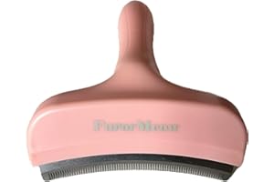 FurorMeow Pet Deshedding Tool with Curve Blade, Cat Grooming Brush, Tight V-shaped Teeth Shedding Comb for Cat and Small Dog (Pink, Large)