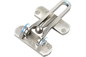 CRANACH Door Lock Latch for Home Security - Swing Bar Door Guard for Front and Inside Door, Safety Childproof Reinforcement Door Stopper for Kids Home Hotel Apartment, Thicken Aluminium Alloy Nickel Satin