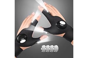 LED Flashlight Gloves Fishing Gloves, for Men LED Flashlight Gloves,Stocking Stuffers for Men, Men's Cool Gadget Finger Light