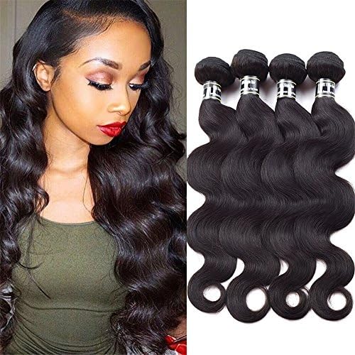 Star Show Hair Unprocessed Brazilian Body Wave Hair Bundles Double Weft Grade 7A Virgin Human Hair Extensions 4 Bundles Body Wave Hair (12 14 16 18 inch)