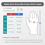 KAYGO 3 Pairs Safety Work Gloves MicroFoam Nitrile Coated KG18N view 6