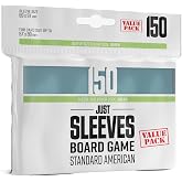 Gamegenic Just Sleeves - Standard American Value Pack (150 Pack) | 62&times;94 mm Card Sleeves, Cost-Effective Protection Compatible with Prime Green Size, Entry-Level Clear Sleeves