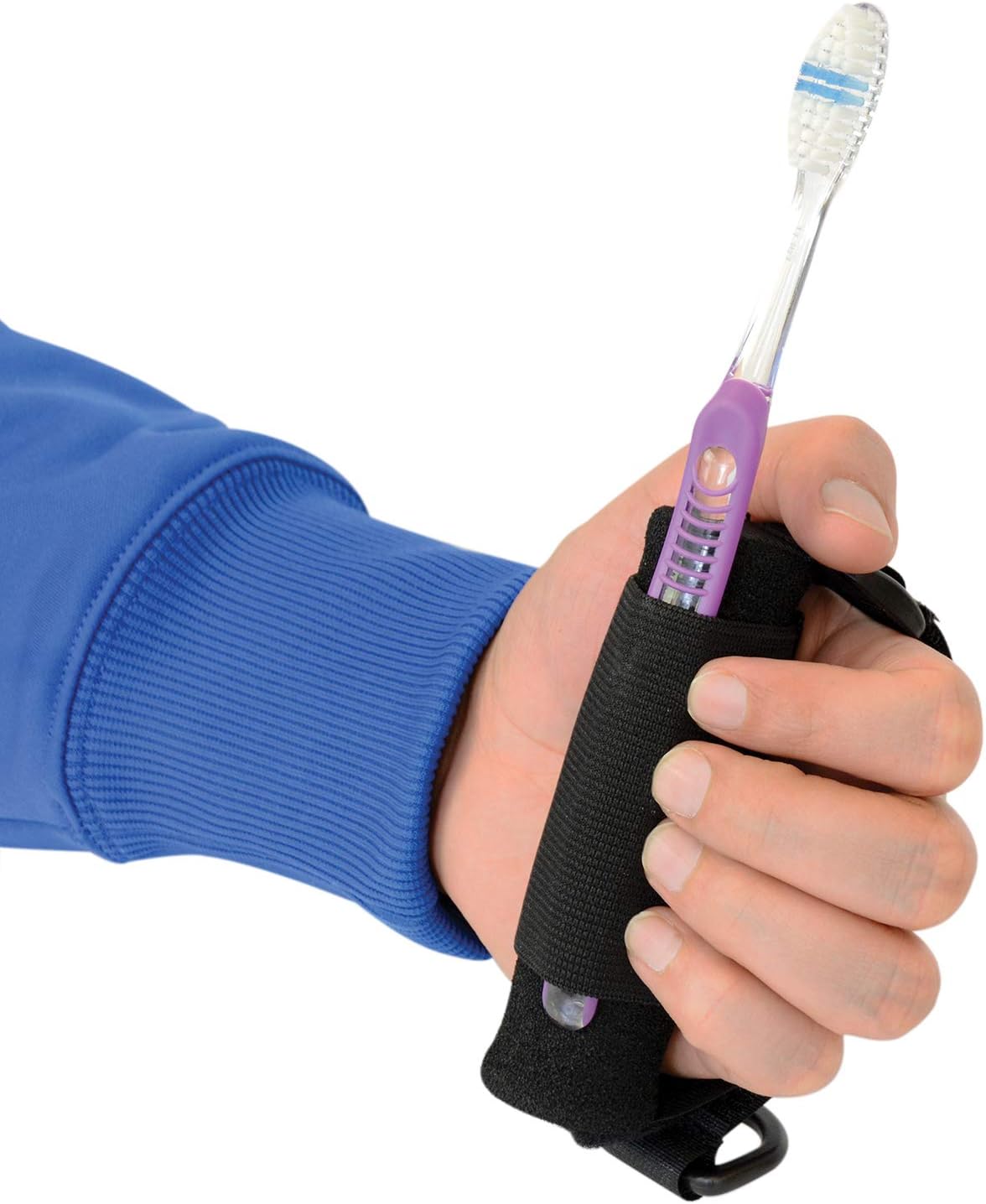 Sammons Preston Universal Holder Strap for Elderly, Hand Cuff with Pocket for Holding Cutlery, Pens, Toothbrushes, Daily Living Tools, Adjustable Velcro Implement Holder for Weak Grip and Arthritis: Industrial & Scientific
