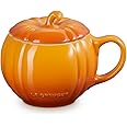 Le Creuset Stoneware Pumpkin Mug with Lid, 14 oz., Persimmon