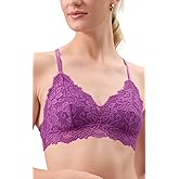 Katie Triangle Bralette for Women, Unpadded and Unlined Wireless Bra, Perfect Adjustable Everyday Lace Lingerie