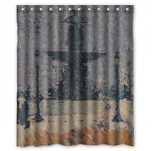 PILZOO Width X Height / 60 X 72 Inches / W H 150 By 180 Cm Henri Martin - Une Des Fontaines De La Place De La Concorde A Paris Bathroom Curtains Polyester Fabric Ornament And Gift To Fat