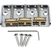 OVSAL Vintage Short Fixed Bridge with Brass 3-Saddle Steel Base Plate 54mm Guitar Bridge Compatible with Vintage Fender Telecaster Tele Style Electric Guitar Replacement Parts