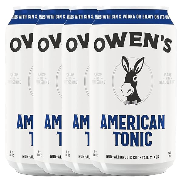 OWEN’S CRAFT MIXERS | AMERICAN TONIC 4 PACK | HANDCRAFTED IN THE USA WITH PREMIUM INGREDIENTS | VEGAN & GLUTEN-FREE SODA MOCKTAIL AND COCKTAIL MIXER