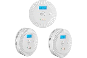 SOEWOLIT 3 Packs Combination Smoke and Carbon Monoxide Detector-Battery Operated,Smoke Detector and Carbon Monoxide Detector with Two Sensors and Digital LCD Display,Smoke Alarm for Home Kitchen