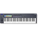 Novation FLkey 61 USB MIDI Controller Keyboard | USB-C, 61 Semi-Weighted Keys, 16 Pads, Faders, 8 Encoders, Pitch/Mod Wheels, Scale Mode, 5-Pin MIDI Out, FL Studio