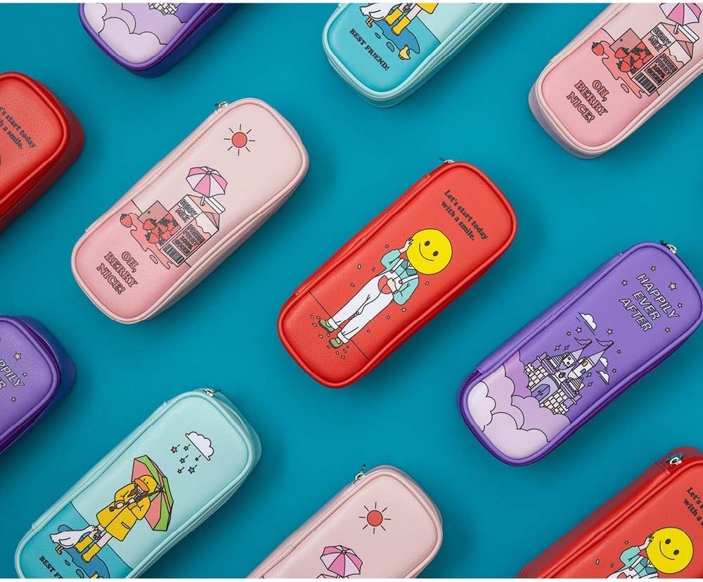 Amazon Ardium Color Point Block Pouch ペンケース 韓国 ペンポーチ 筆箱 文房具 Sky Blue Rainy Day ペンケース 文房具 オフィス用品