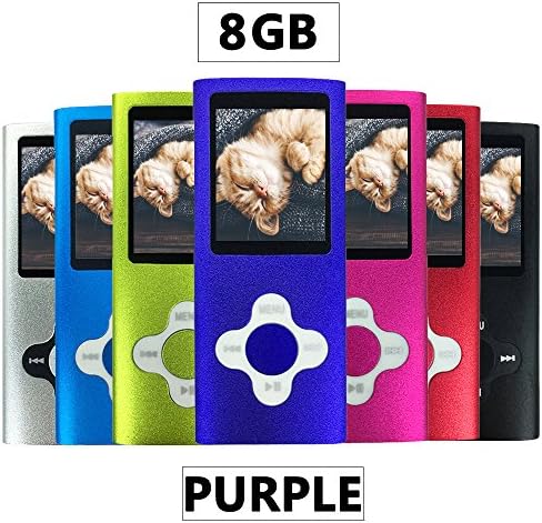 Wyne Technology 8GB MP3 MP4 Music Player 1.78" LCD Screen Slim &amp; Compact Multifunctional Player with FM Radio Multi-lingual System Video Player Photo Viewer Voice Recording (Purple)