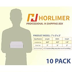 HORLIMER 10 Pack 7x5x2 Shipping Boxes, White