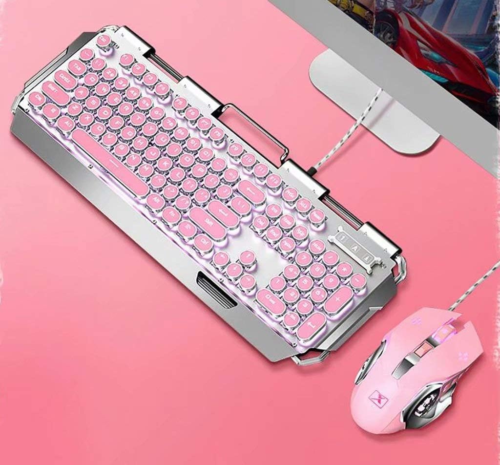 Pink Mechanical Keyboard Gaming Game Girls Games Notebook Desktop