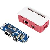 waveshare Ethernet/USB HUB HAT B with Box ABS Case for Raspberry Pi Zero/Zero W/2 W/Zero WH/2 WH,PC,with 1 RJ45 10/100M Ethernet Port, 3 USB Ports Compatible with USB2.0/1.1
