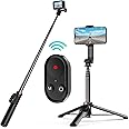 TELESIN 24"/60CM Selfie Stick Tripod with Remote for GoPro Max Mini Hero 13 12 11 10 9 8 Black Accessories, Aluminum Monopod Tripod Bluetooth Remote Control for GOPRO/iPhone/Android