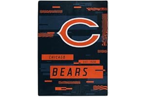 NORTHWEST ENTERPRISES NFL Digitize Design Plush Raschel Thow Blanket, 60"x80" (Chicago Bears)