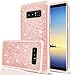 LeYi for Note 8 Case,Galaxy Note 8 Case with 3D PTE Screen Protector [2 Pack] for Girls Women,Glitter Bling Dual Layer [PC Silicone] Heavy Duty Protective Phone Case for Galaxy Note 8 Rose Gold