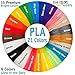 3D Pen Filament Refills - Premium Set of 21 Colors Bonus 200 Stencils EBook including 6 Glow in the Dark - Best 1.75mm PLA Filament Pack for 3D Pen