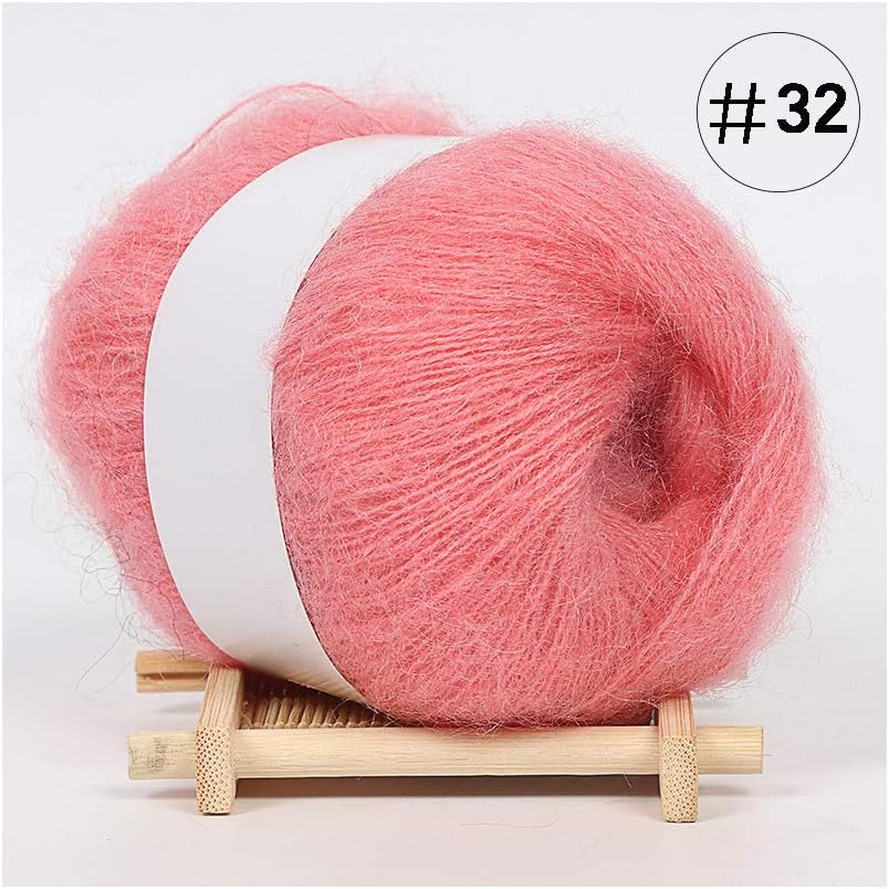 Vaeiner Yarn, 25g Angola Amorous Feelings Thin Mohair Wool Yarn Plush Fine Wool Crochet Hand Knitting Supplies