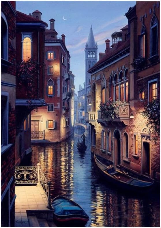 iYmitz DIY 5D Diamond Painting, Crystal Rhinestone Diamond Embroidery Paintings Pictures Arts Craft for Home Decoration Colorful Landscape for Home Decor (B, 40x30cm)